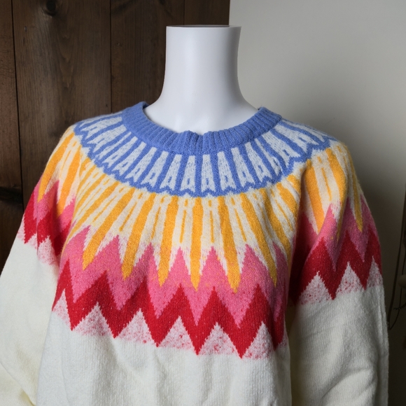 NWT French Connection Fair Isle Sweater Retro Vibes - Picture 9 of 14
